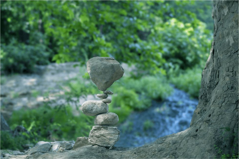 Perfectly balanced pile of rocks