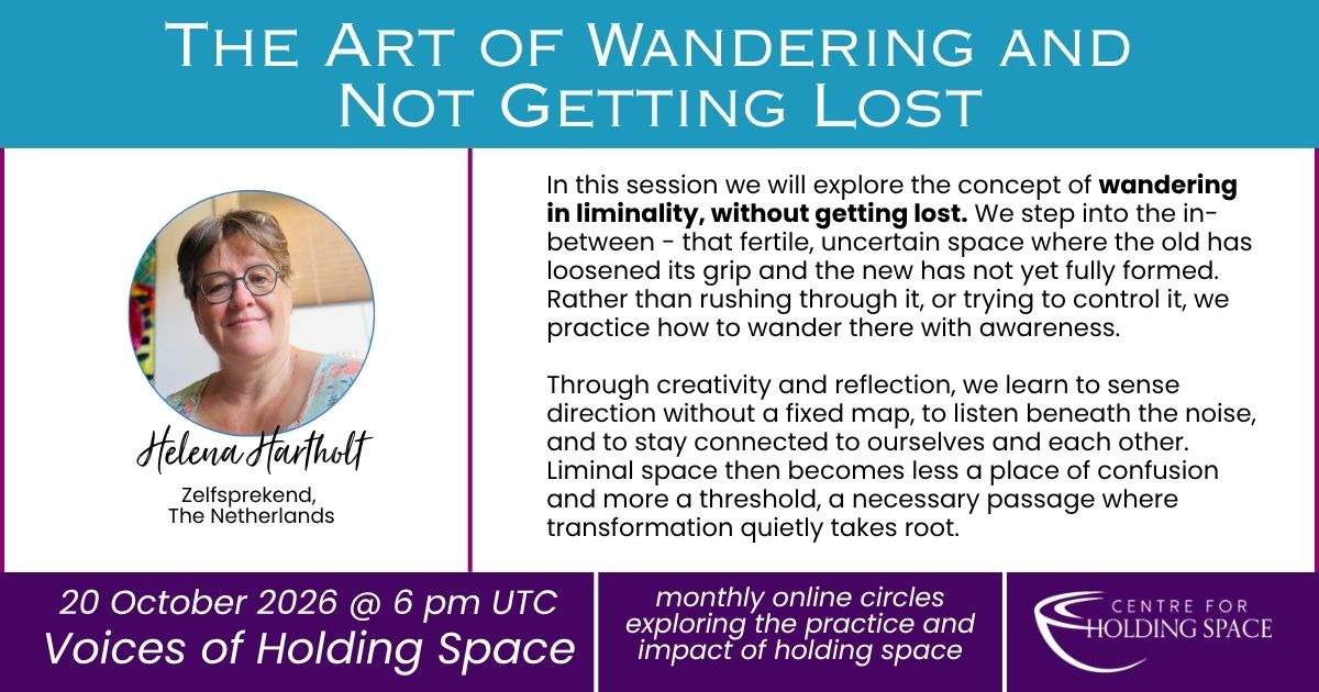 Voices of Holding Space – banner for sessions – Pasha & Lienke